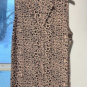 Hawthorn black and pink print sleeveless dress shirt
